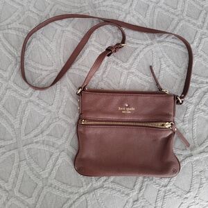 Kate Spade pebbled leather burgundy cross body bag